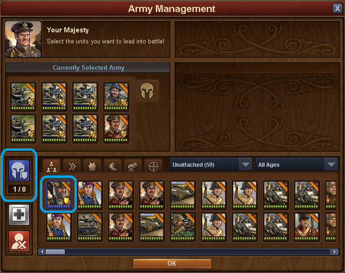 forge of empires army management